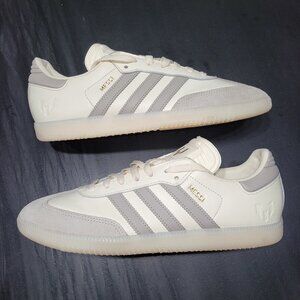 Adidas Samba Messi Shoes Mens Size 9.5 White/Gray JQ0266 Indoor Soccer Sneakers